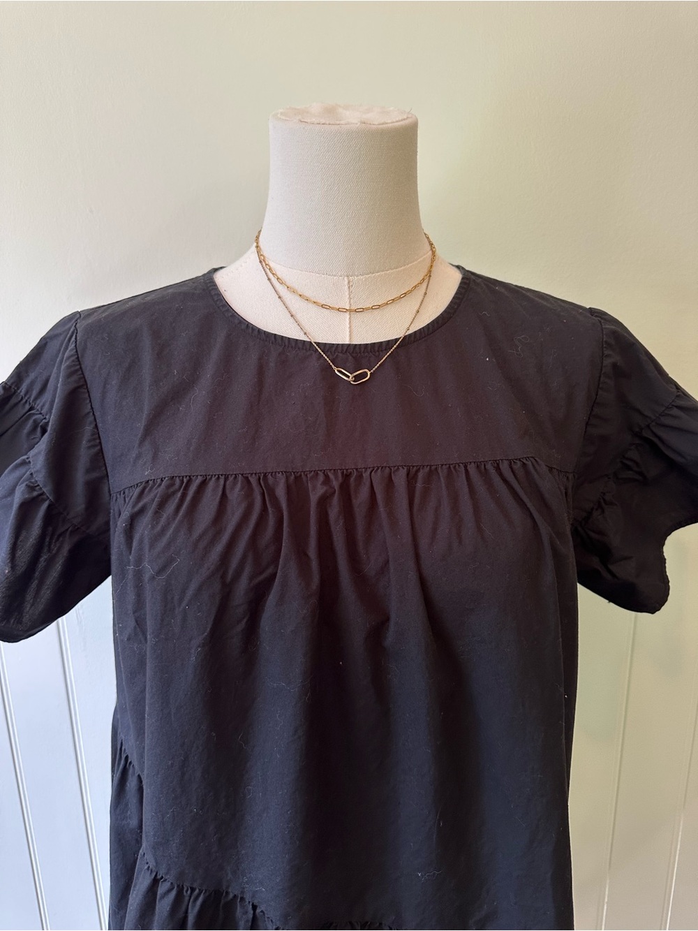 Who What Wear Black Ruffle Sleeve Mini Dress - Picture 3 of 8